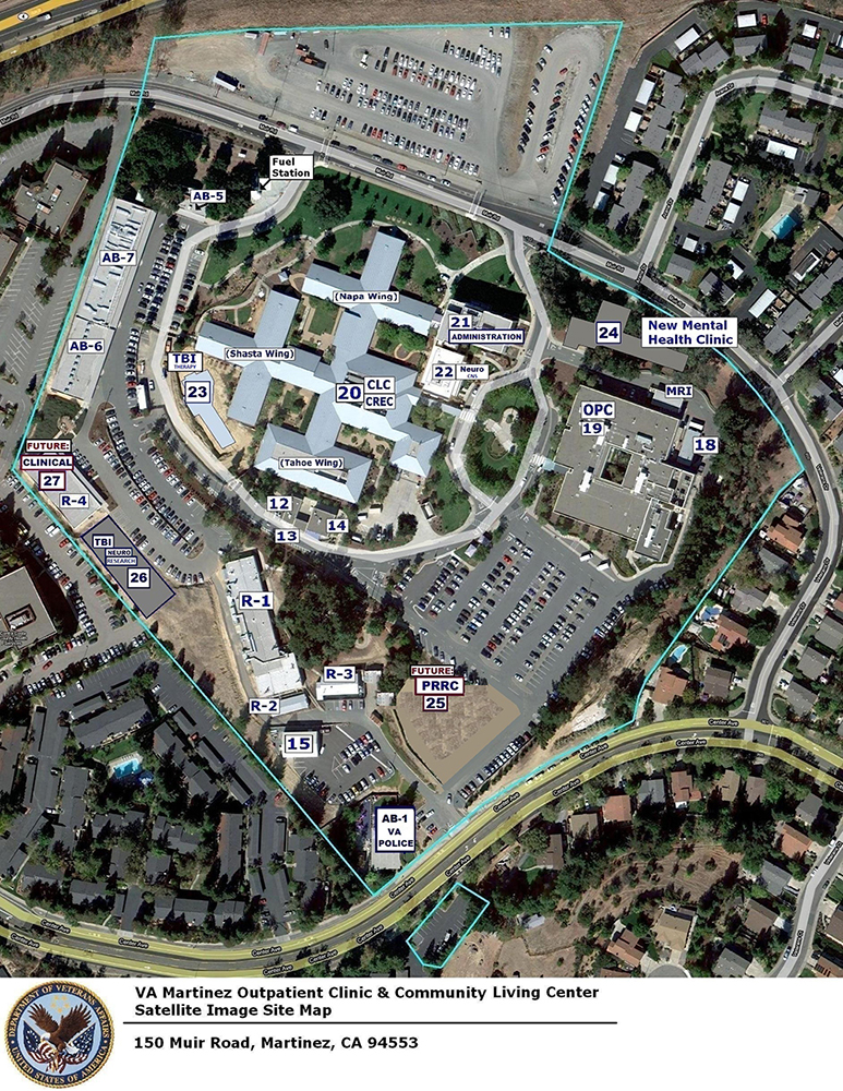 Campus Map VA Northern California Health Care Veterans Affairs   Martinez Campus 